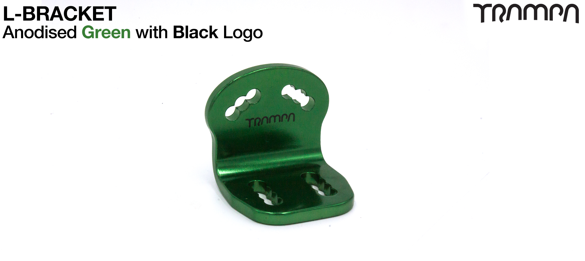 L Bracket - Anodised GREEN with BLACK logo