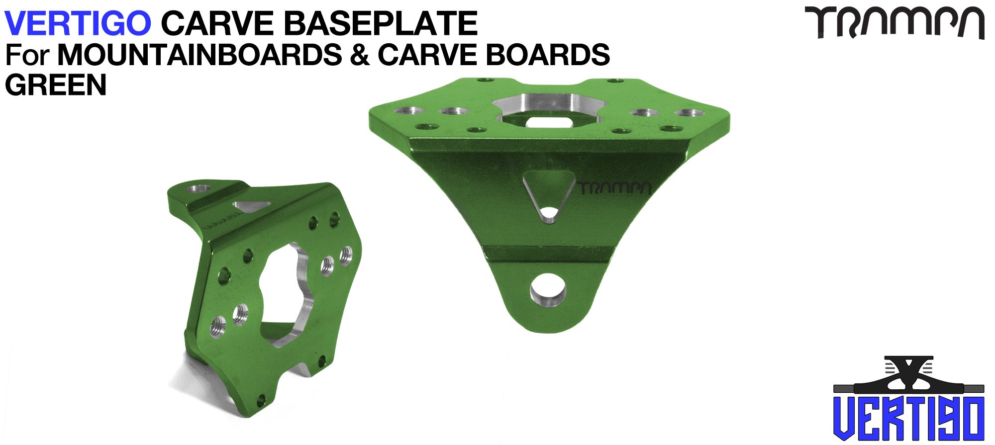 GREEN Anodised with BLACK logo Baseplate 