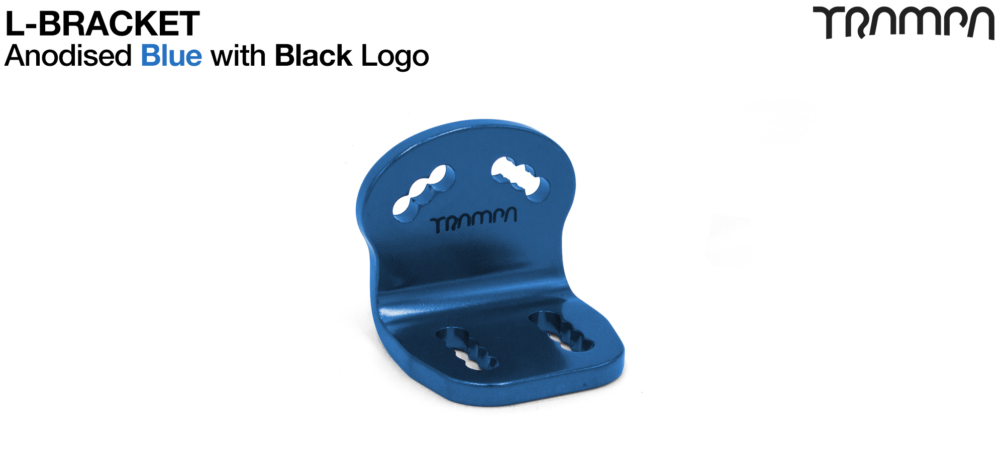 L Bracket - Anodised BLUE with BLACK logo x4