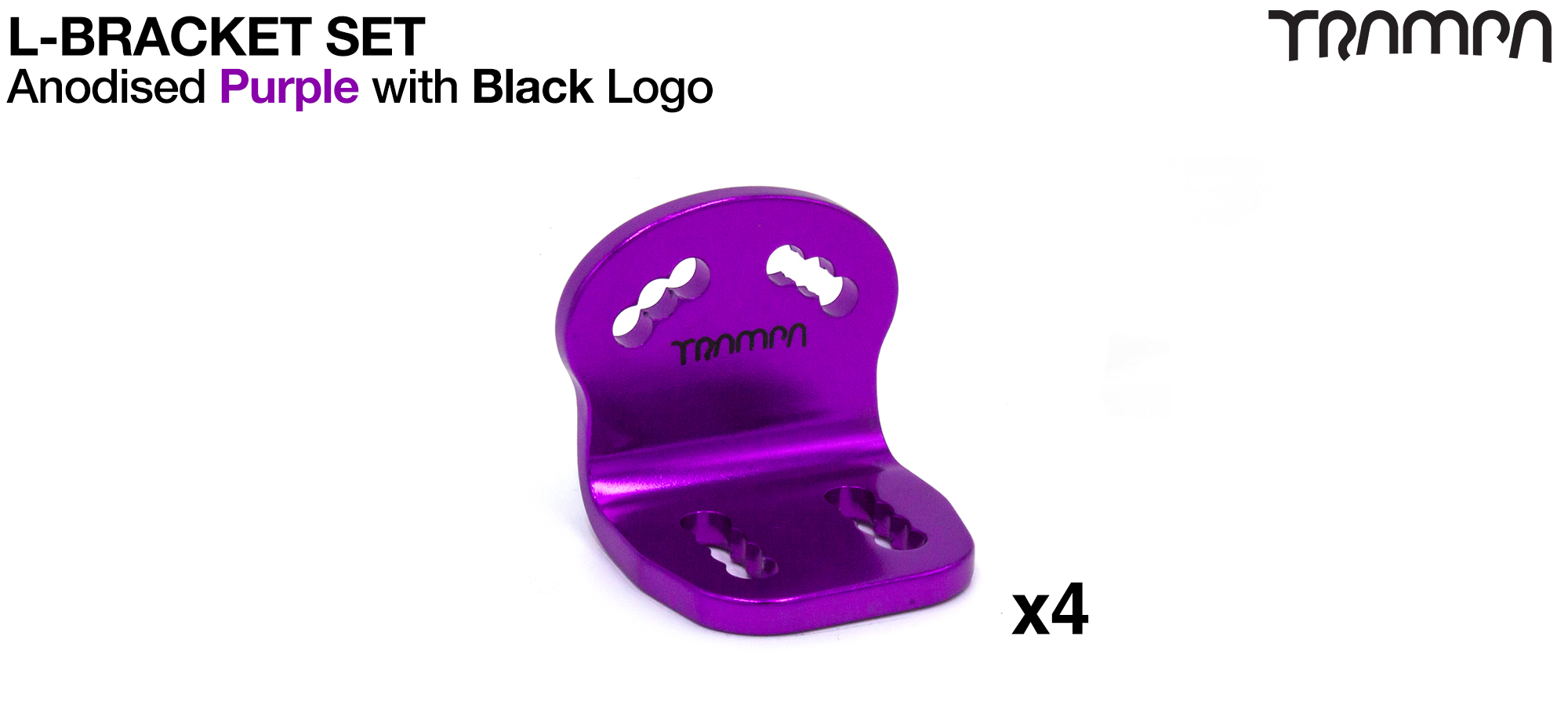 PURPLE Anodised with BLACK logo L-Brackets 