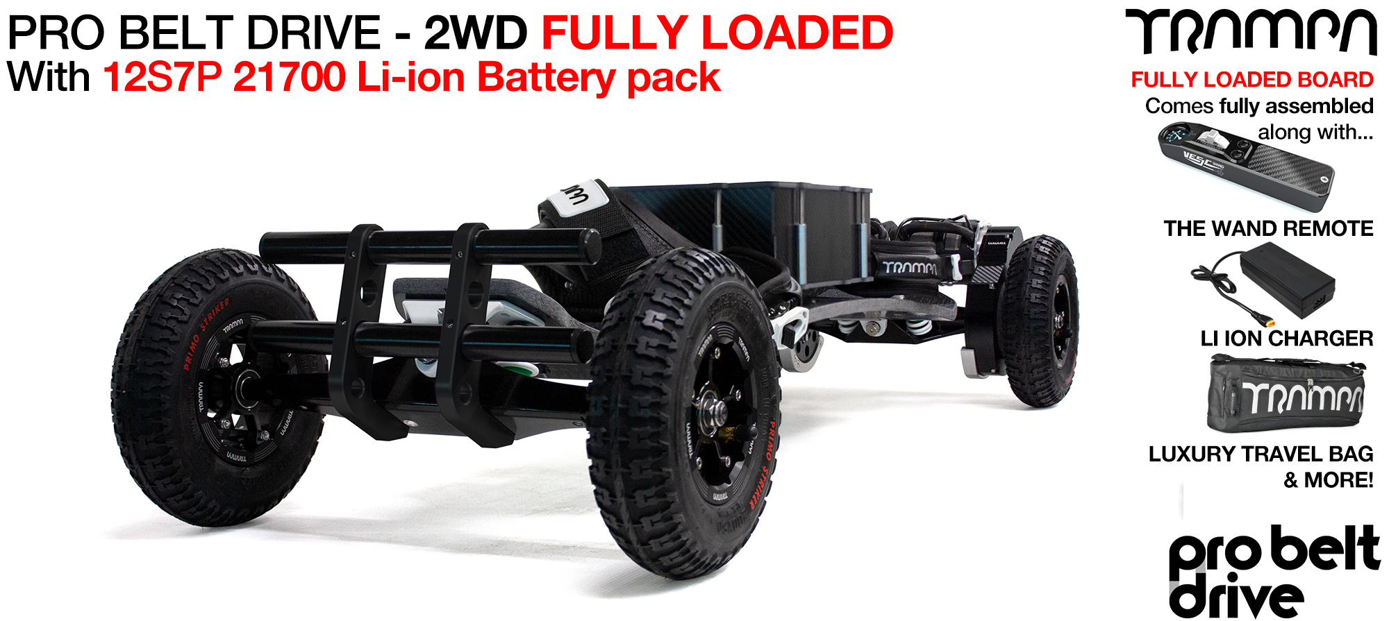 2WD 16mm PRO BELT DRIVE E-MTB - LOADED with 21700 Cell Pack  (£2,100) (out of stock)