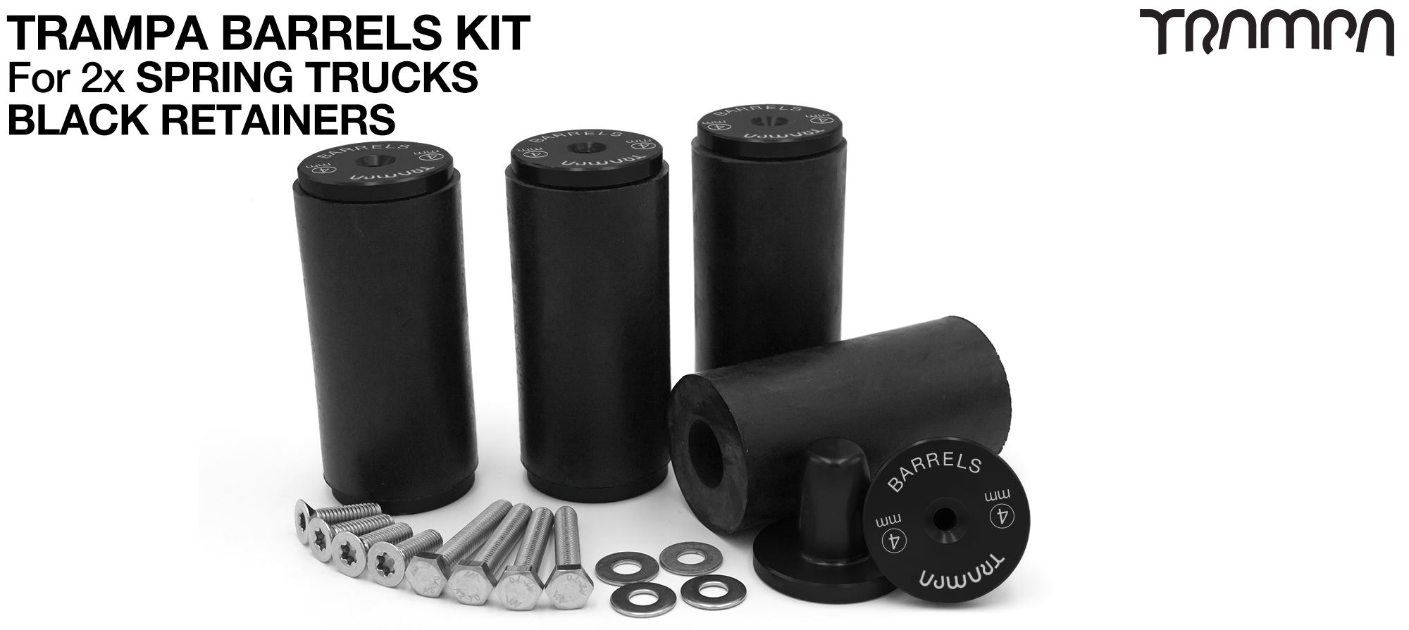 TRAMPA BARRELS Complete DECK Kit - BLACK