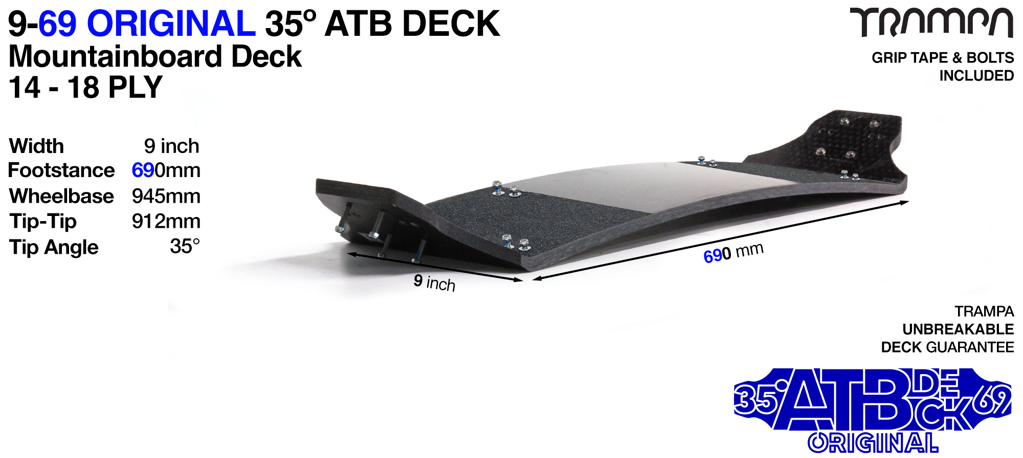 35° 9/69 TRAMPA Mountainboard Deck (£195)