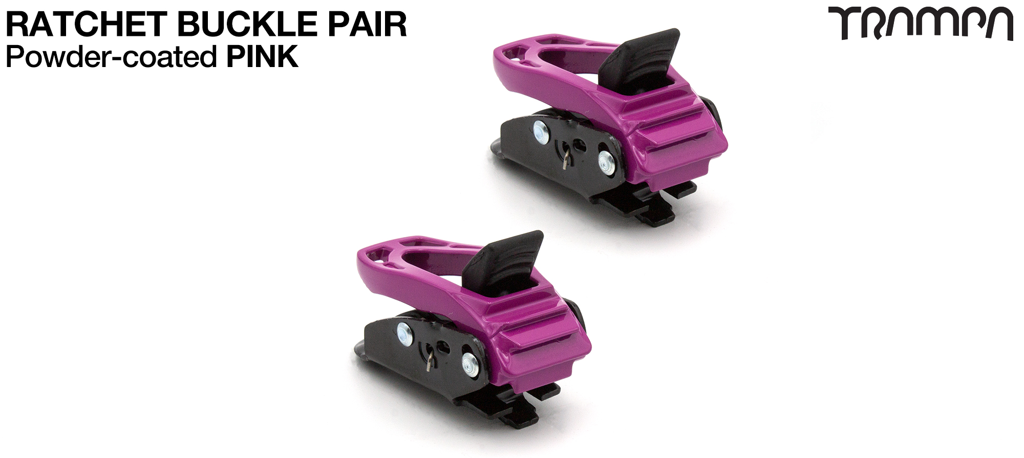 Pink Powder Coated Ratchet Buckles x 2 
