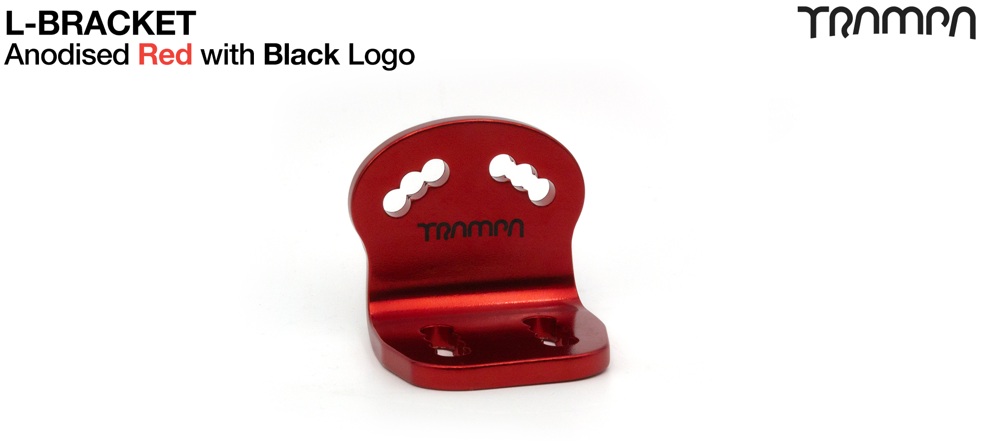 RED Anodised with BLACK logo L-Bracket
