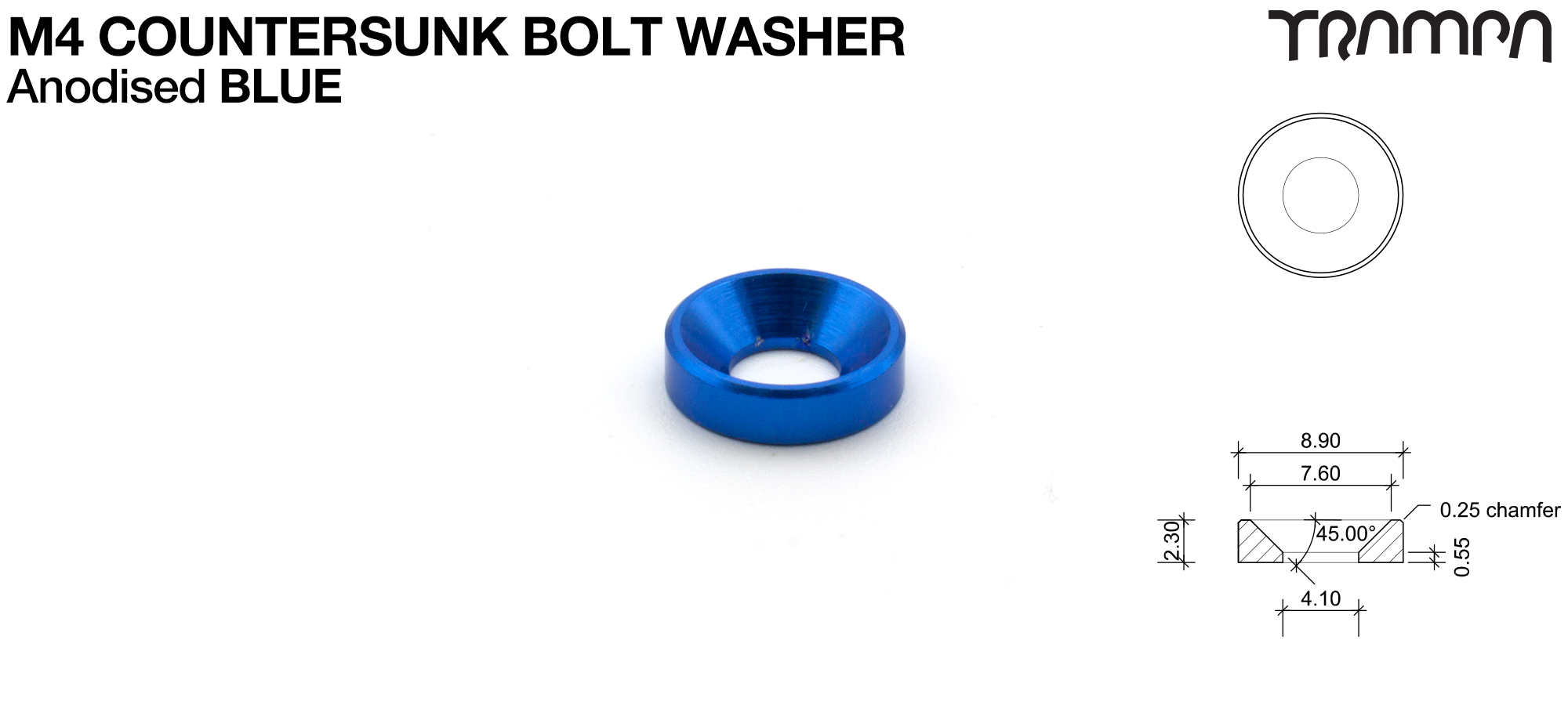 M4 COUNTERSUNK Washer Anodised - BLUE