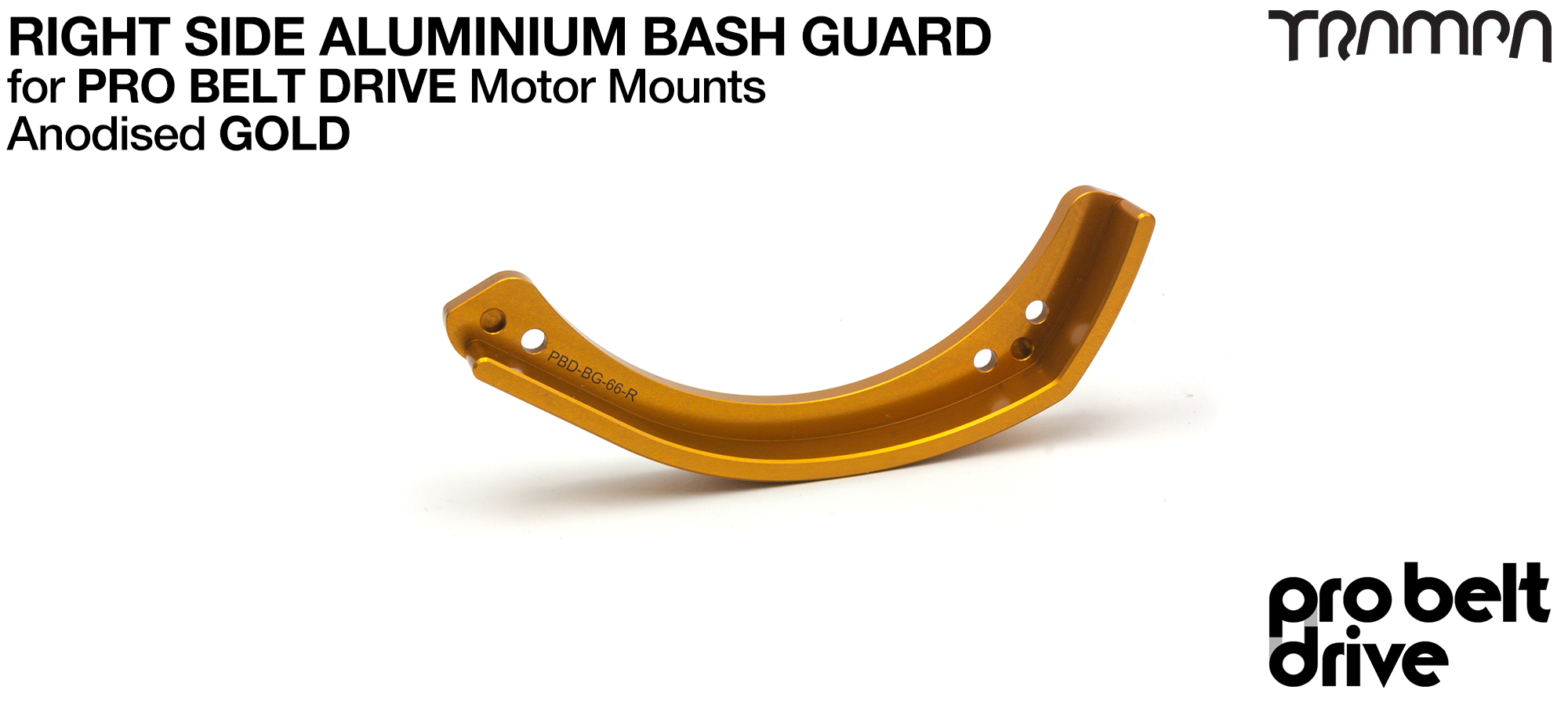 20mm PRO Belt Drive GOOFY Bashguard - GOLD