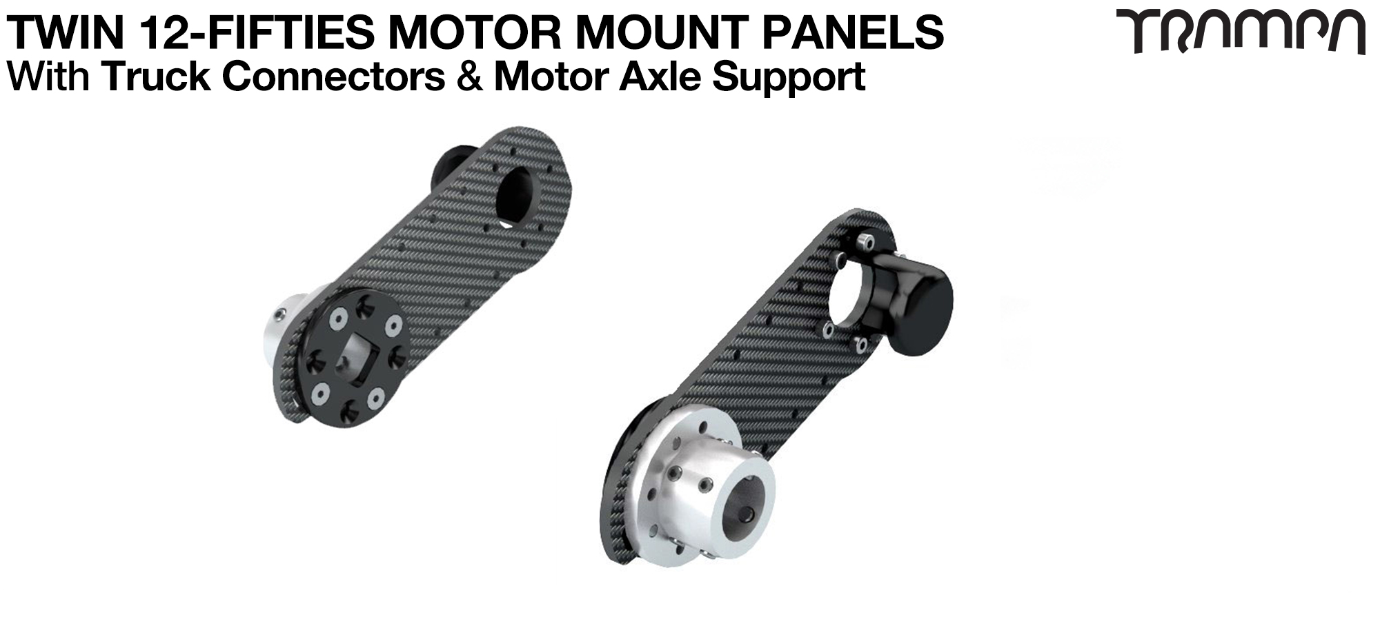 12Fifties Truck Motor Mount Connector & Carbon Panel with Motor Axle support - TWIN