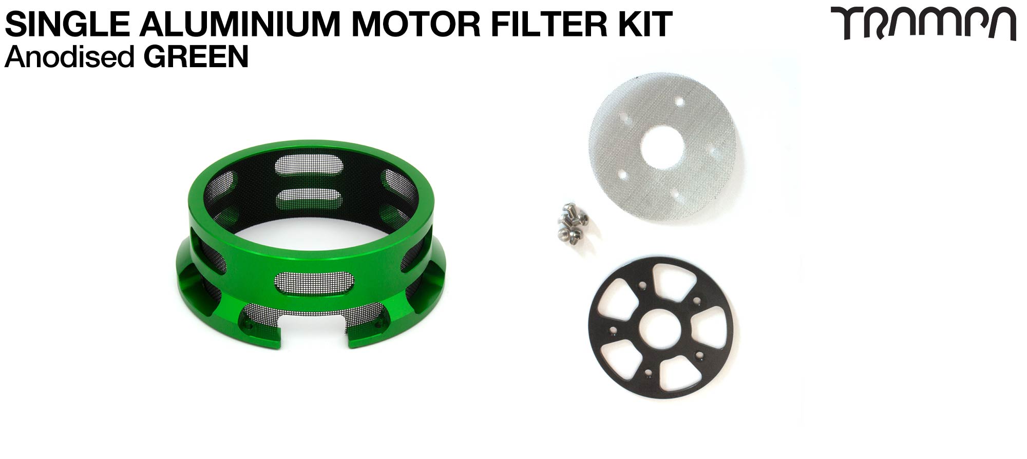 HALF CAGE Motor protection  - GREEN anodised with Filter & Fan - SINGLE