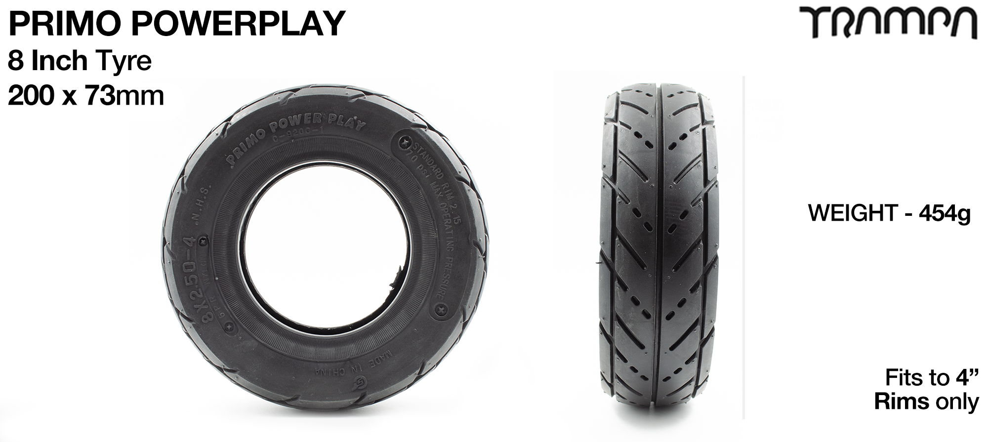 8 Inch PRIMO POWERPLAY Tyres 