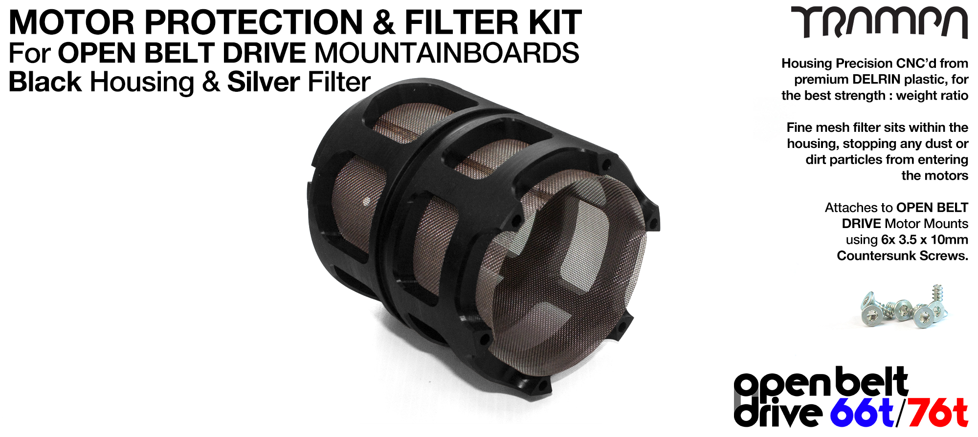 1x PRO Belt ORIGINAL Motor protection Sleeve - with Stainless Steel Filter & Fixings