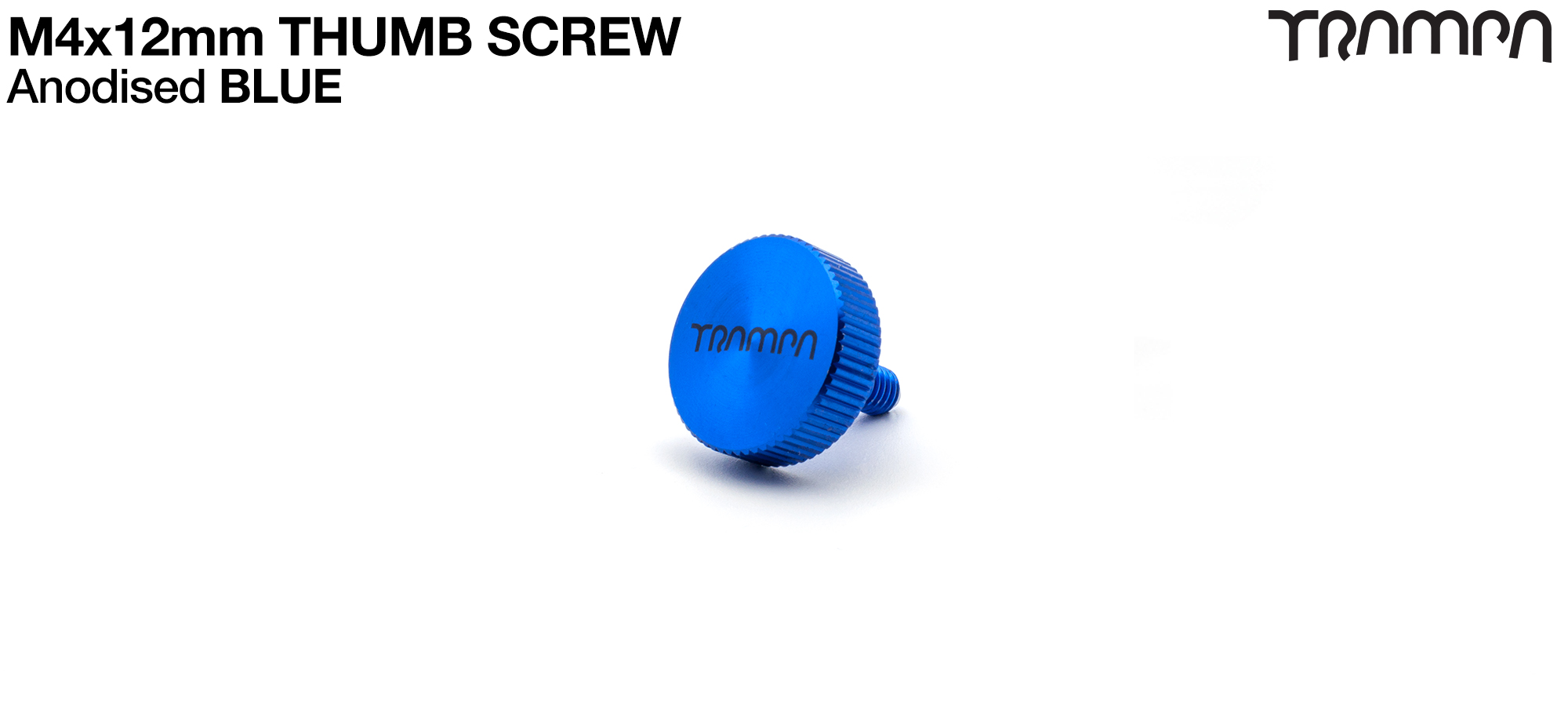 M4x 12mm Anodised Aluminium THUMB SCREW - colour co-ordinatingly secures the Inspection Pit lid on to the Battery Box - BLUE