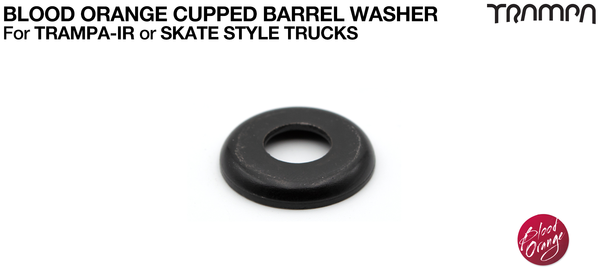 CUPPED Washer for SKATE BARREL Bushing - BLACK