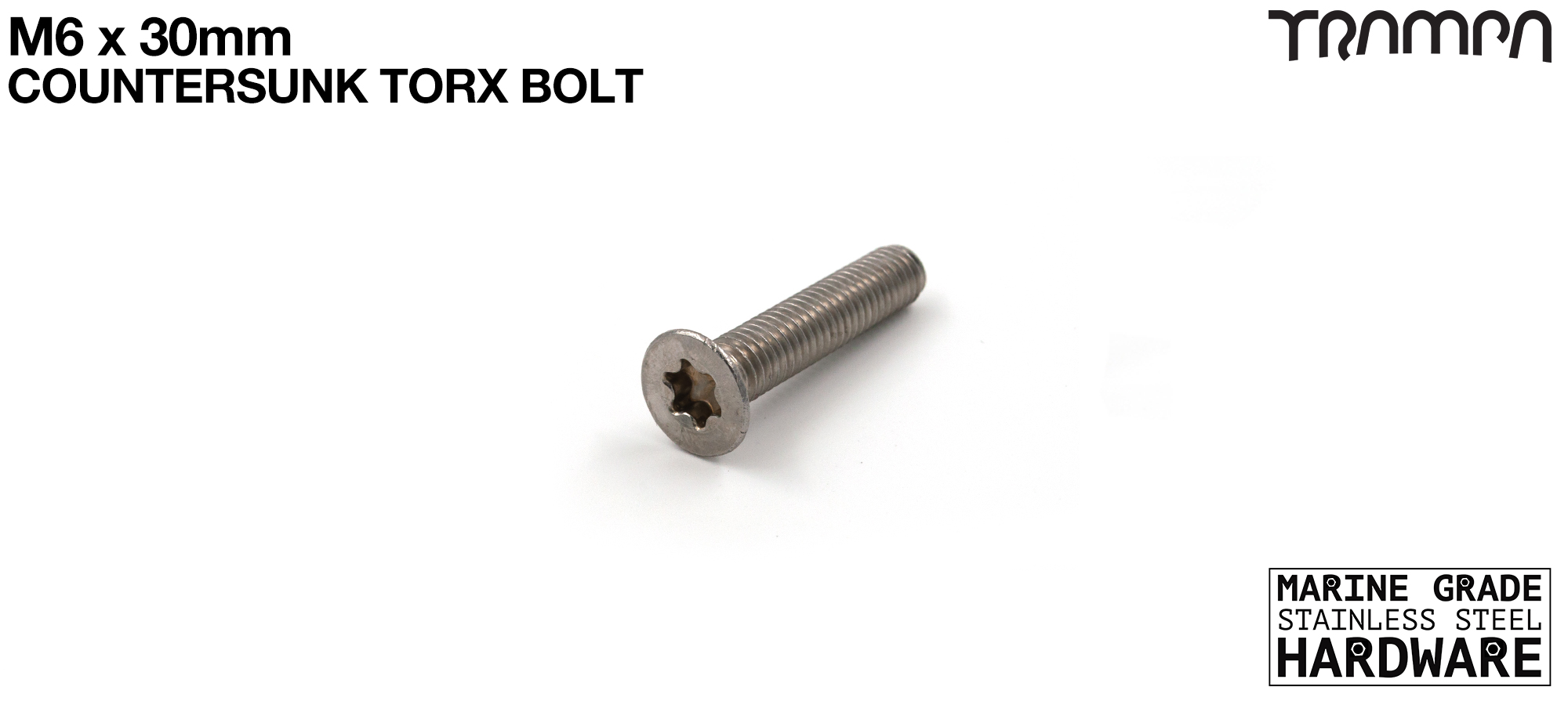 M6 x 30mm TORX Countersunk Bolt Stainless Steel 
