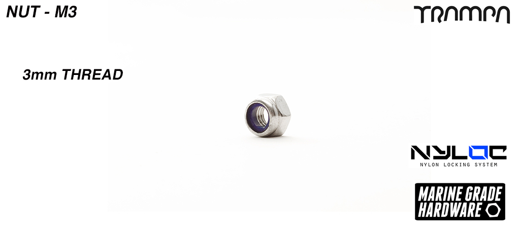 M3 Nylock Nuts Marine Grade Stainless Steel - Used in some of the electric assemblies