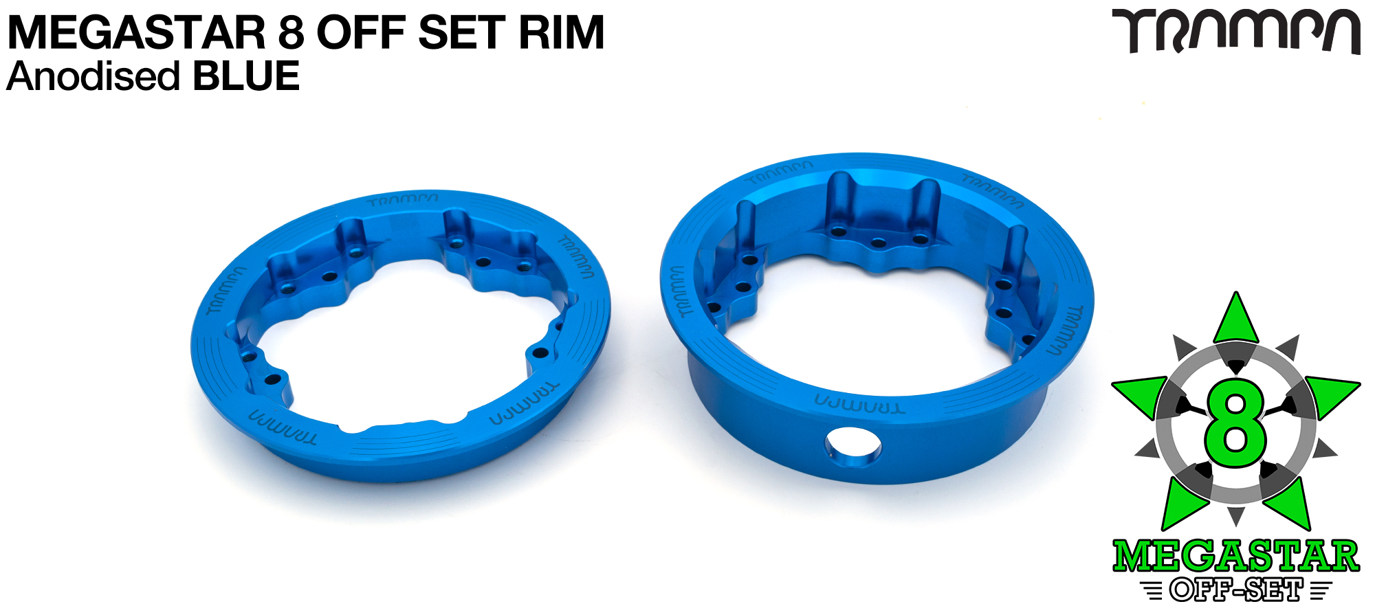 MEGASTAR 8 Off-Set Rims x4 - BLUE (£125)