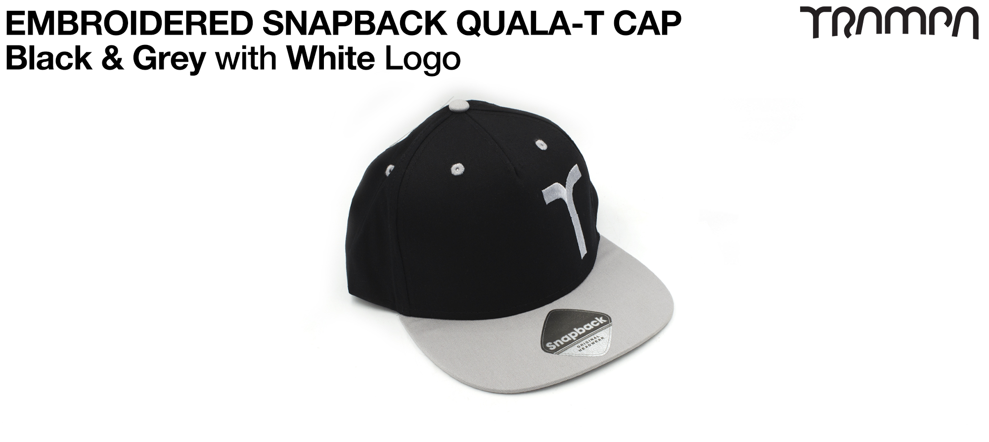 TWO TONE Snap 59 Rapper Cap Black/Grey with GREY Logo 
