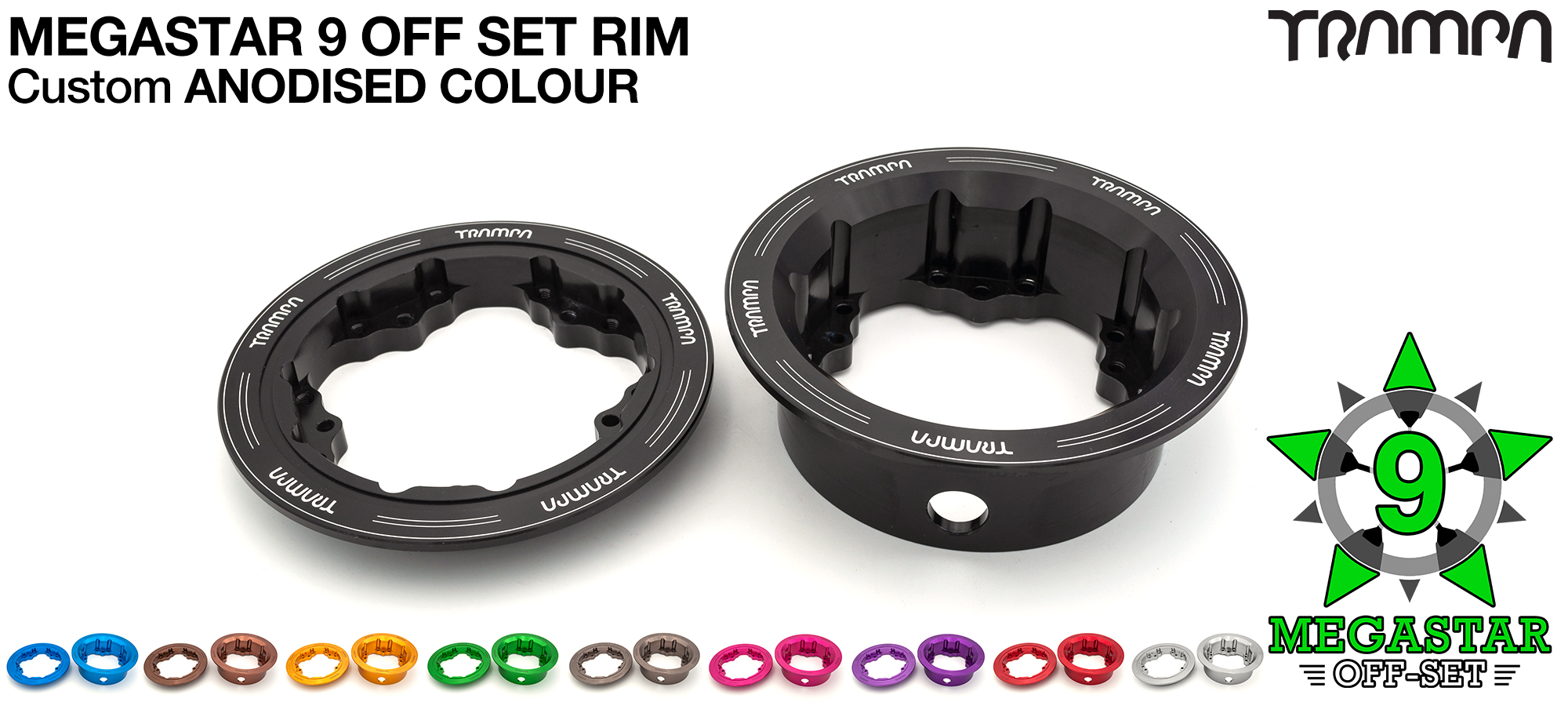MEGASTAR 9 Rims Measure 3.75/4x 2.5 Inch & accept 3.75 & 4 Inch Rim Tyres
