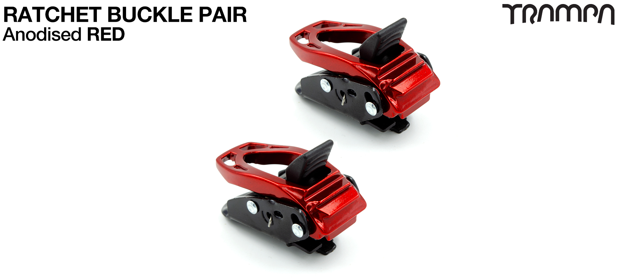 RED ANODISED Ratchet Buckles x 2 