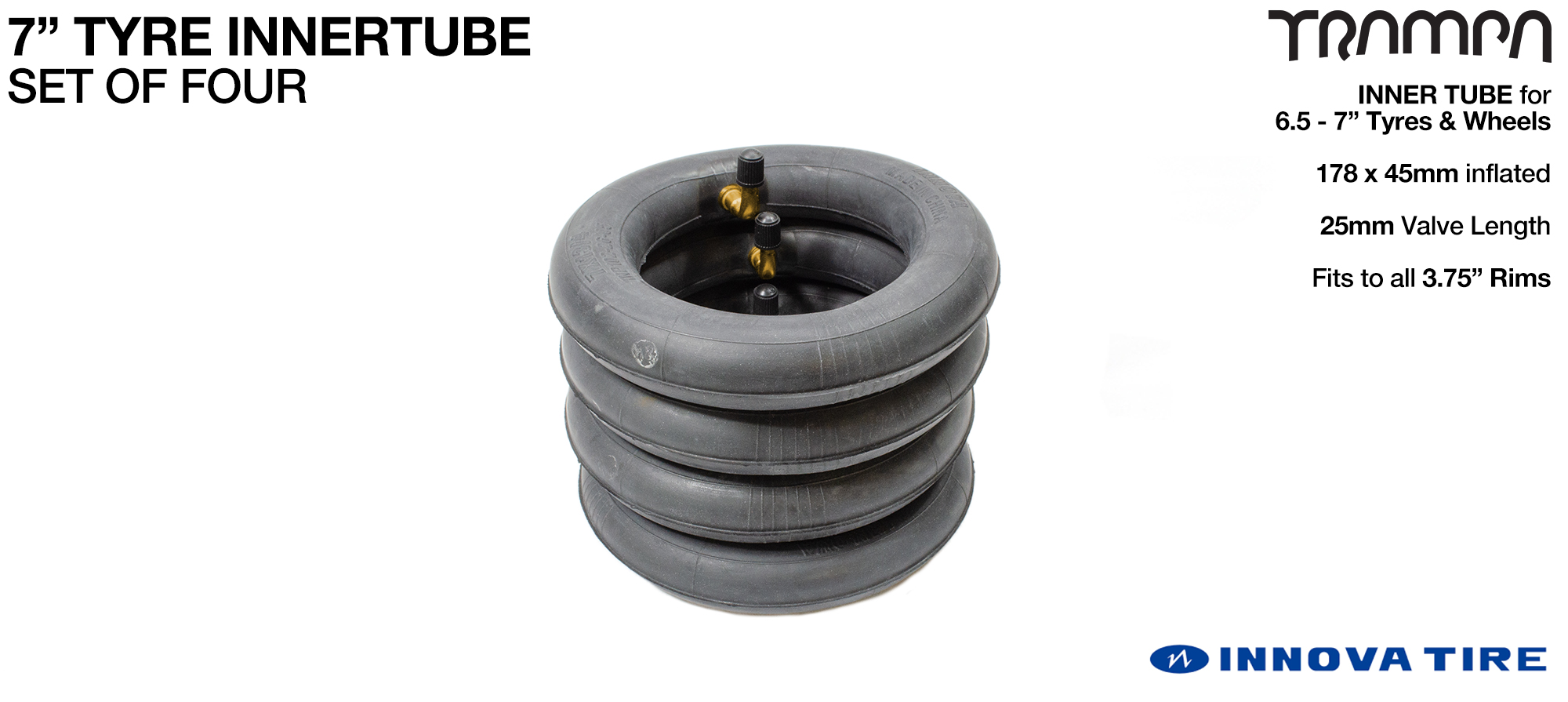 Please supply a set of 4x 7 Inch Inner Tubes & Dust Caps (+£25)