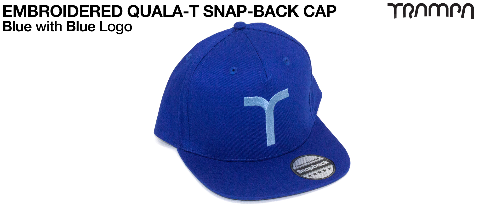 Royal BLUE SNAPBACK Cap with Light BLUE QUALA-T logo embroidered  
