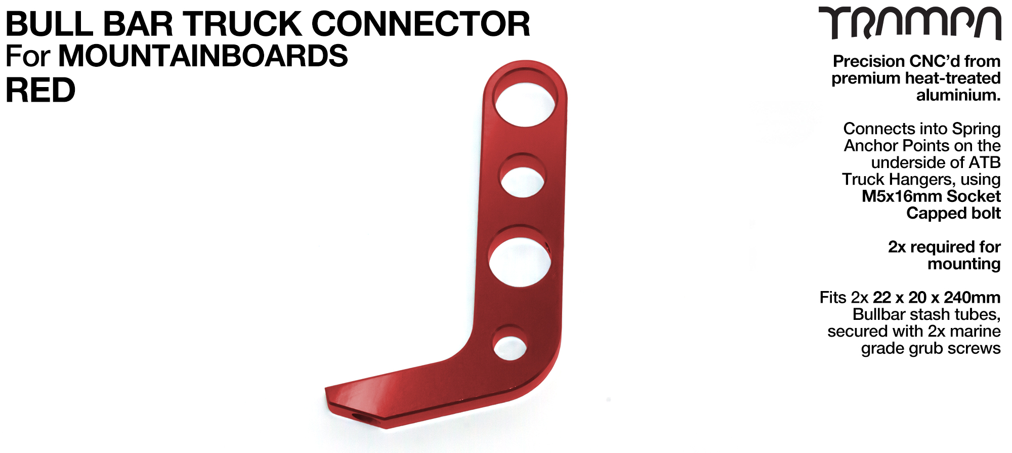 Mountainboard Bull Bar connector - RED 