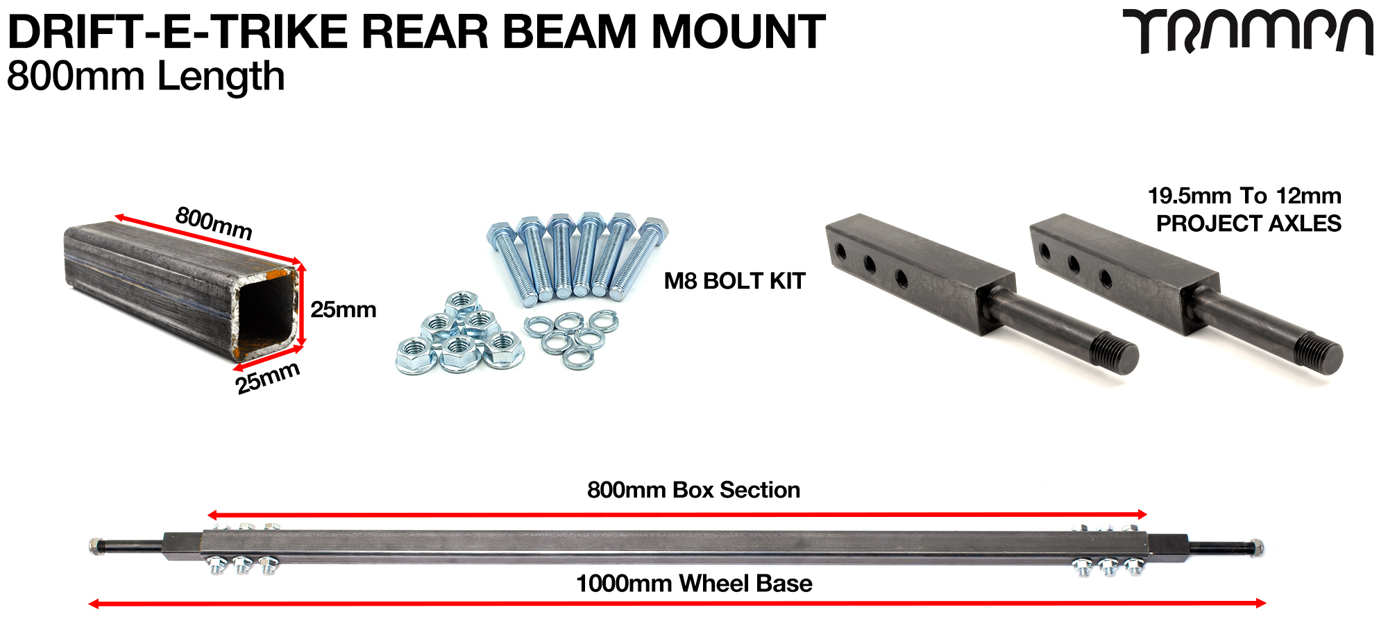 Rear Beam Motor Mount 1 Meter wide