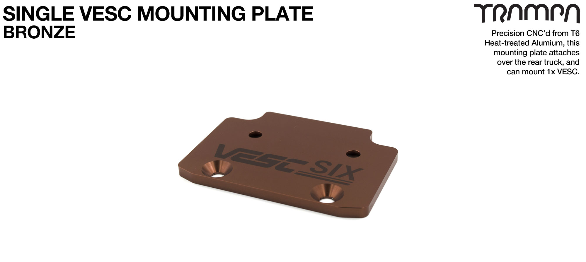 ALUMINIUM mounting Plate for Single VESC 6 - Anodised BRONZE 