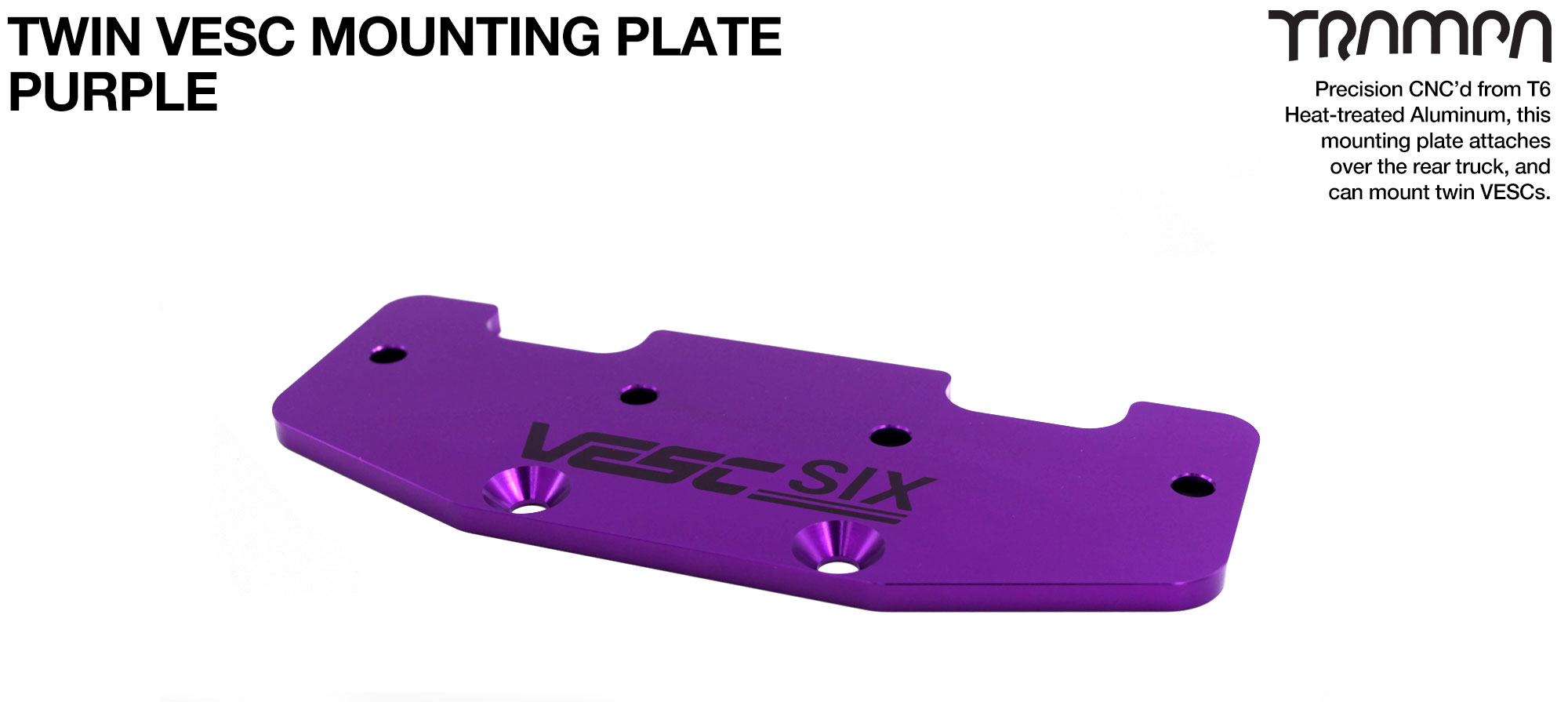TWIN VESC 6 Aluminium Mounting Plate - PURPLE 
