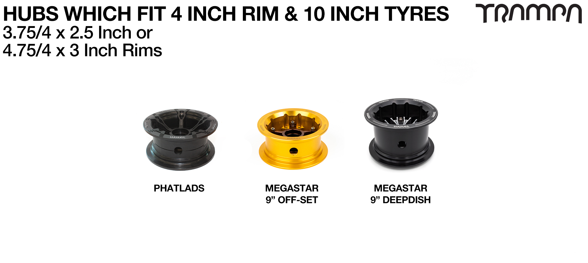 HUBs that fit 4 Inch rim 9 Inch Diameter Tyres 