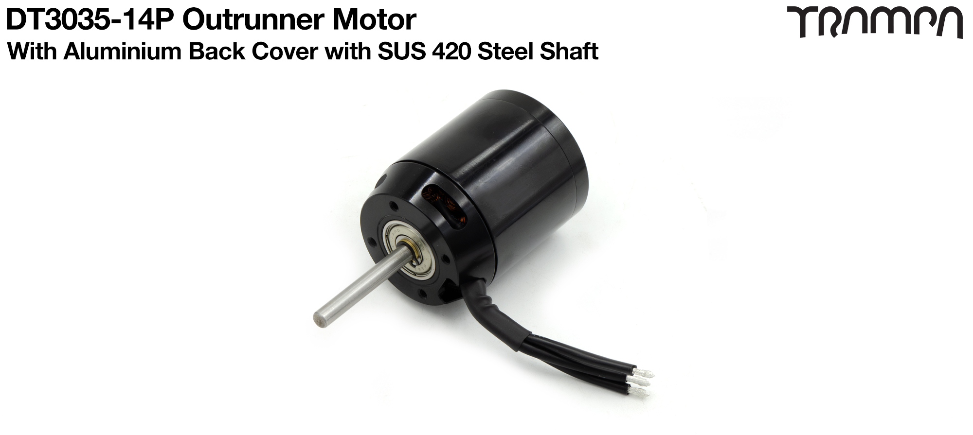 DT3035-14P OUTRUNNER Motor Aluminum back cover with  SUS 420 Steel Shaft with 