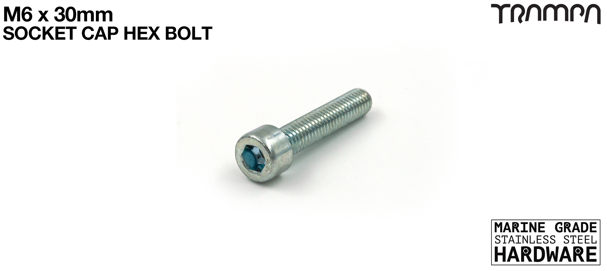 M8 x 80mm Socket Capped Allen-Key Bolt for primo hub - Marine Grade Stainless steel 