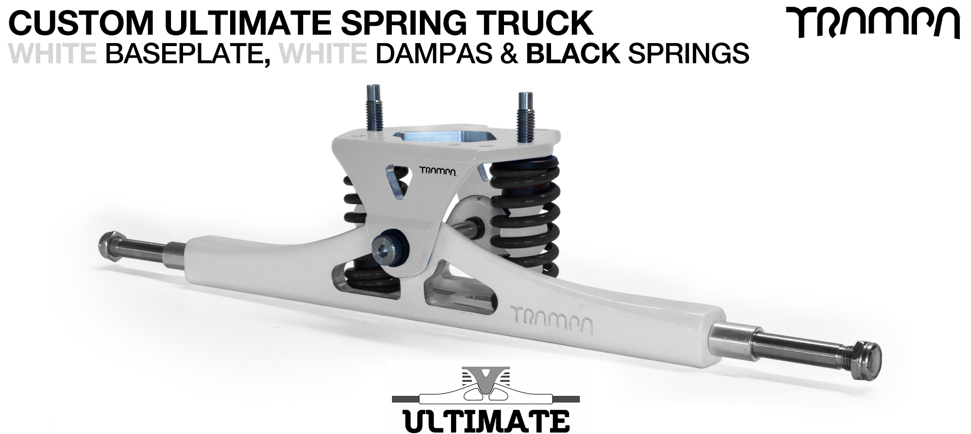 ULTIMATE ATB Truck - WHITE Hanger with TITANIUM Axles 1 Spring position