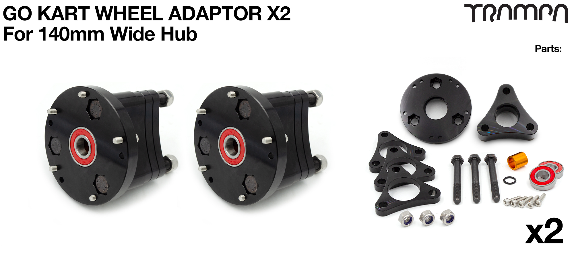 Go Kart WHEEL Adaptor - REAR Wheel 140mm x2