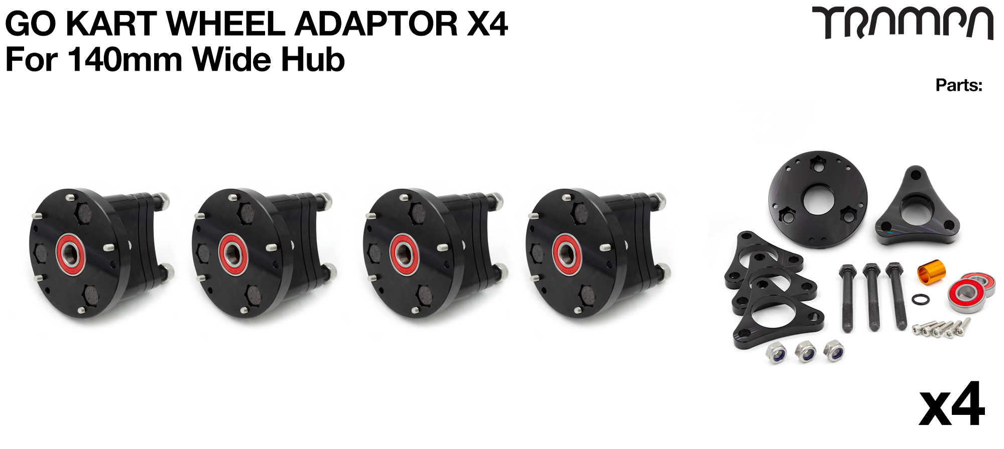 Go Kart WHEEL Adaptor - REAR Wheel 140mm x4
