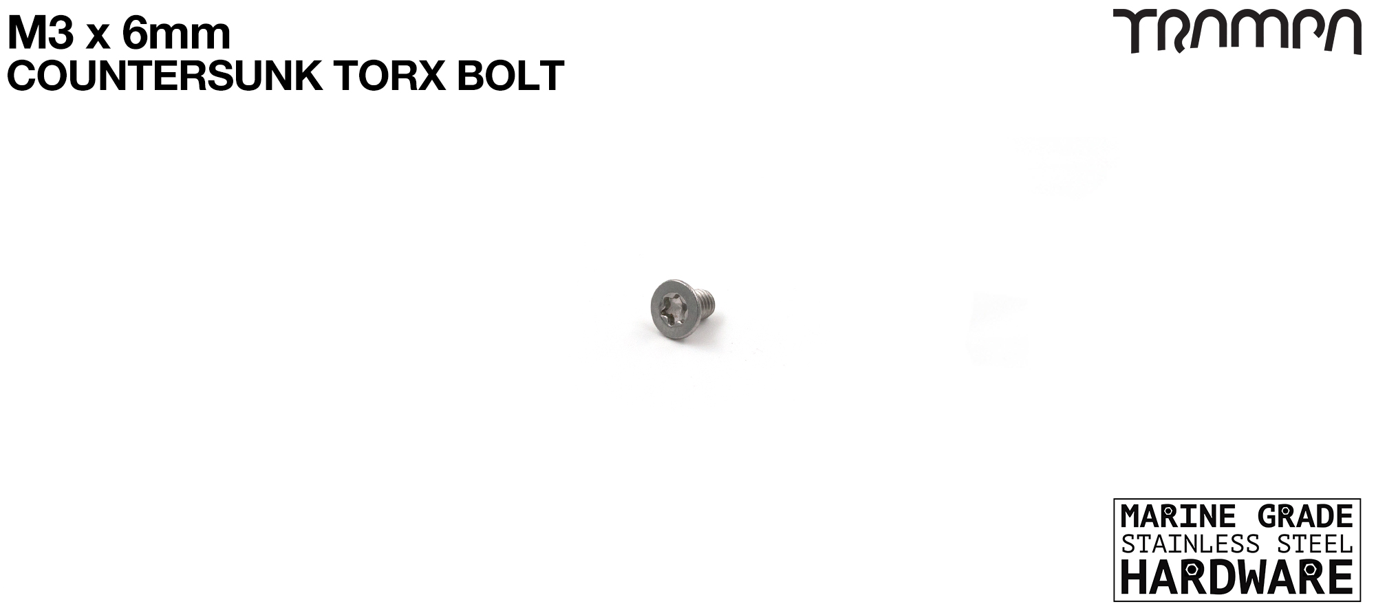 M3 x 6mm TORX Countersunk Bolt - Marine Grade Stainless steel with TORX Fitting (COPY)