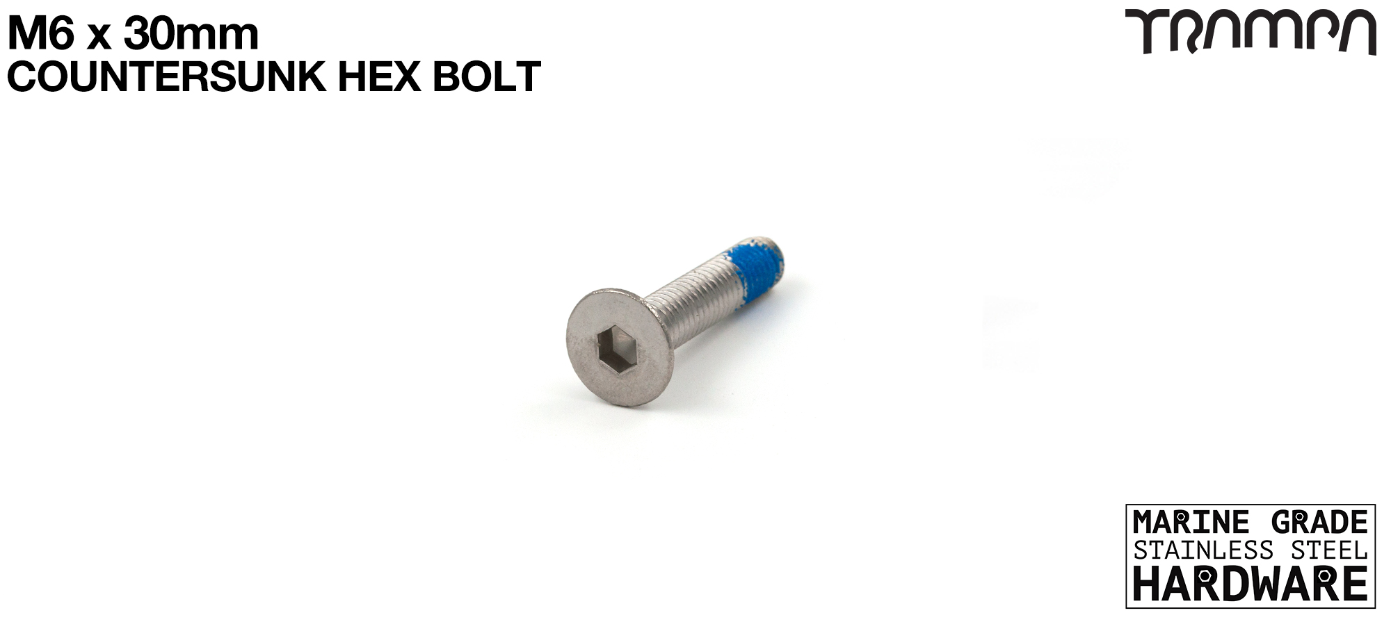 M6 x 40mm Countersunk Allen-Key Bolt - Marine Grade Stainless steel with locking paste  (COPY)