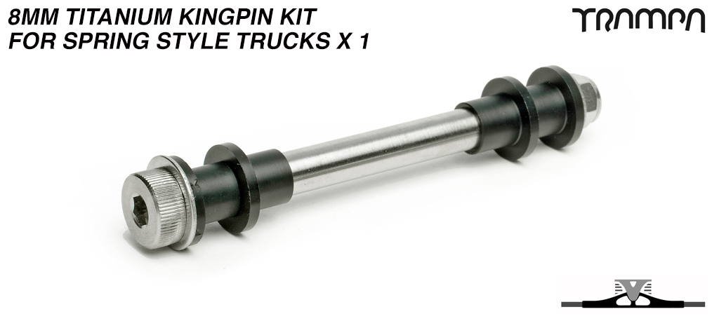 M8 x 80mm TITANIUM Kingpin Kit for all Spring Trucks