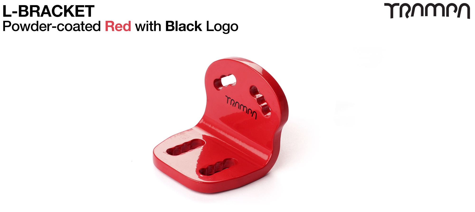 L Bracket - Powder-Coated RED with BLACK logo