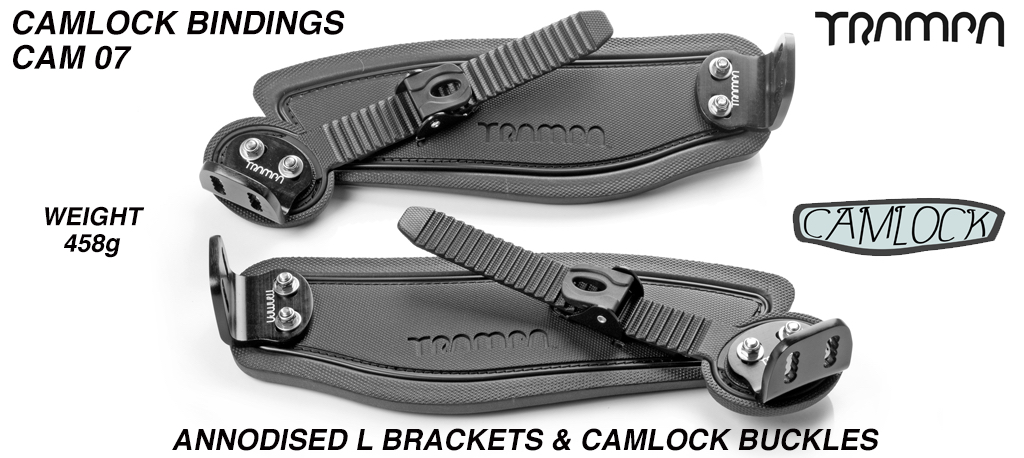 Camlock Bindings - Black straps on Black foam with Black L Brackets & Black Camlocks
